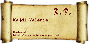 Kajdi Valéria névjegykártya